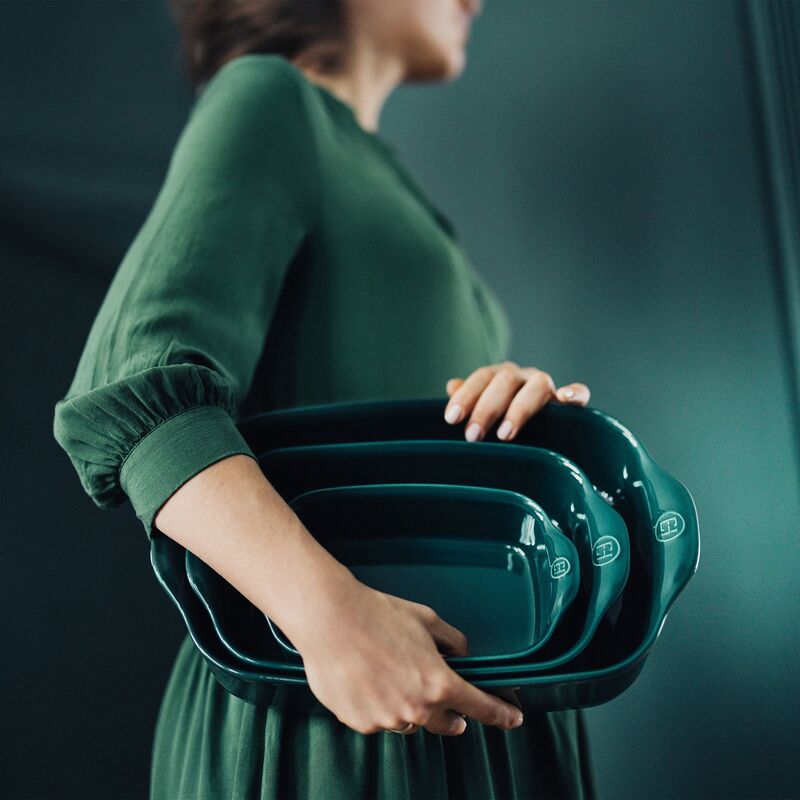 Rektangulær ovnfast fad (L) 4 liter, petrol