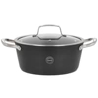 Travo gryde med glaslåg 3,8 liter 24 cm, sort aluminium