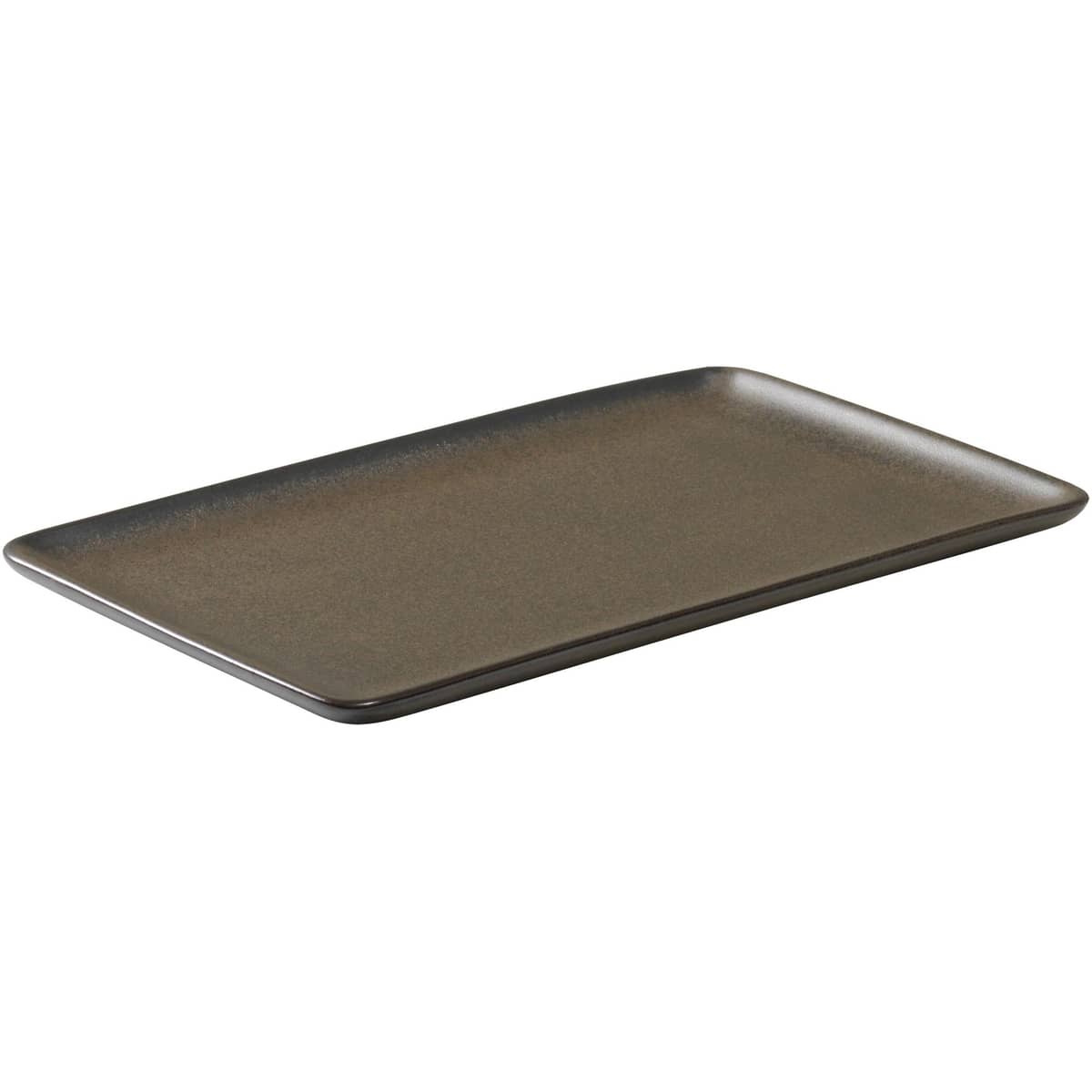 RAW rektangulär tallrik metallisk brun 23,5 cm.