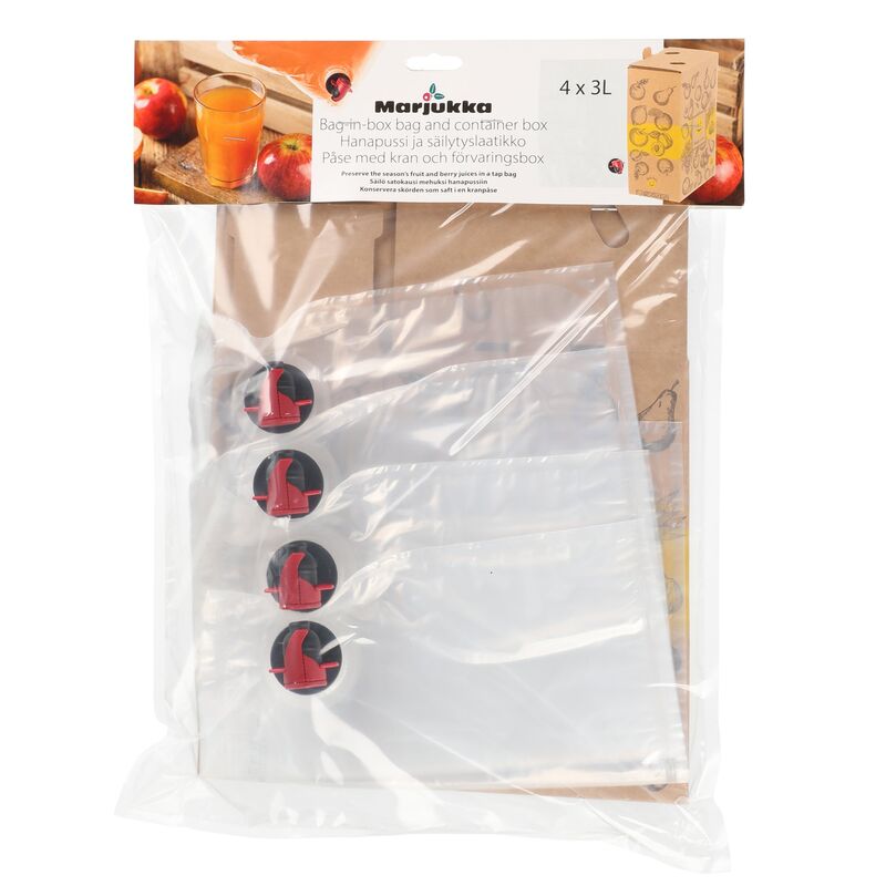 Bag In Box -pussi hanalla 3 litraa, 4-pakkaus