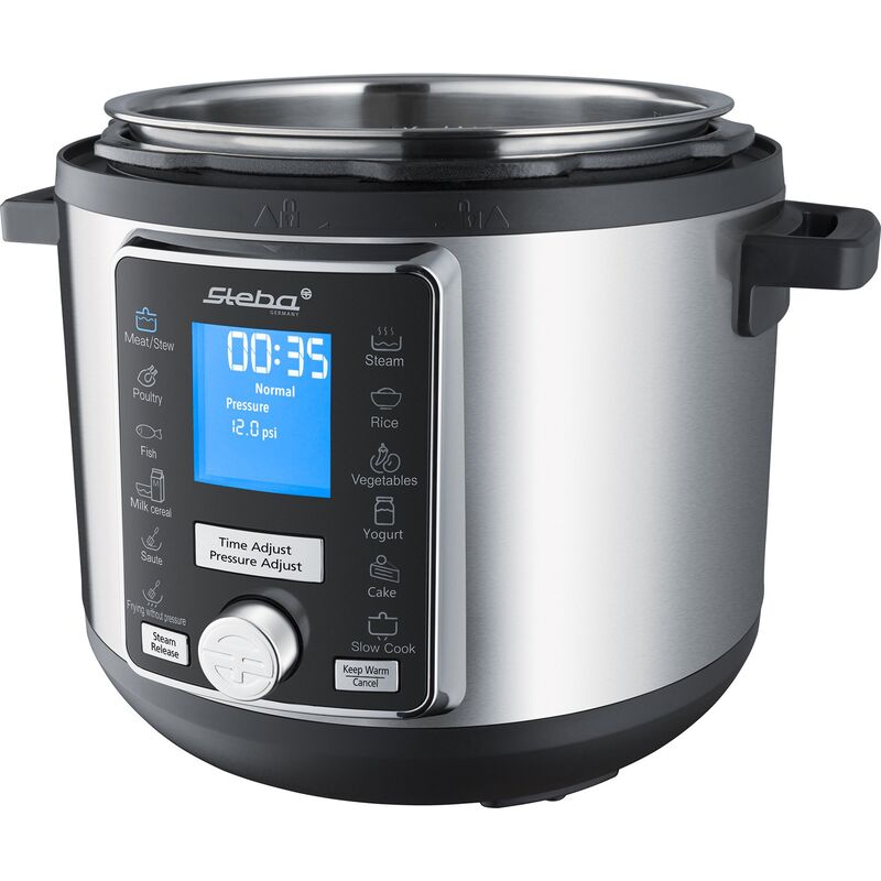 Trykkoger med timer, 6 l., stål