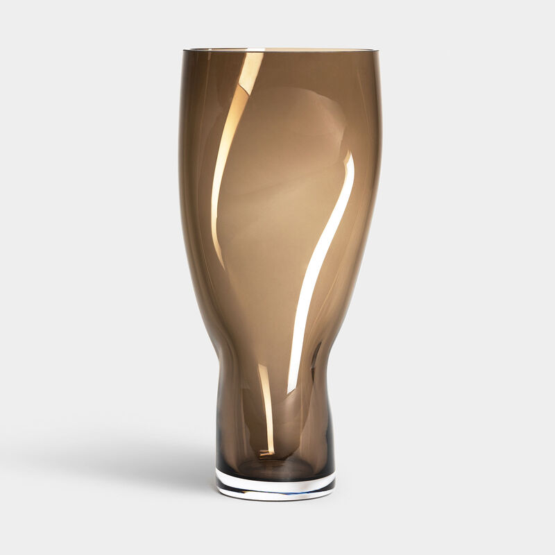 Squeeze vas 34 cm, rökbrun