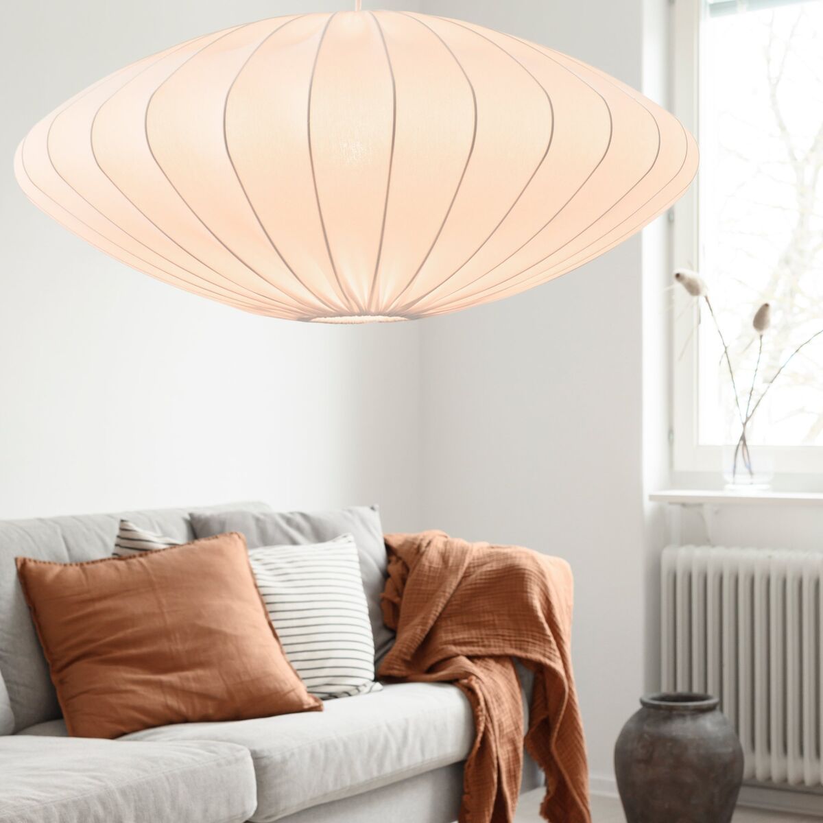 Ellipse taklampa 80 cm, vit
