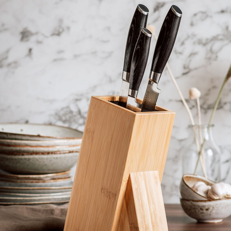 Universellt knivblock bambuträ
