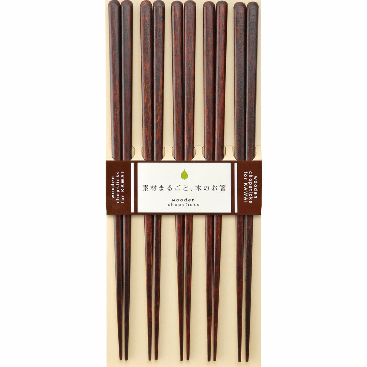 Ätpinnar Plain Wood 5 Par, brun