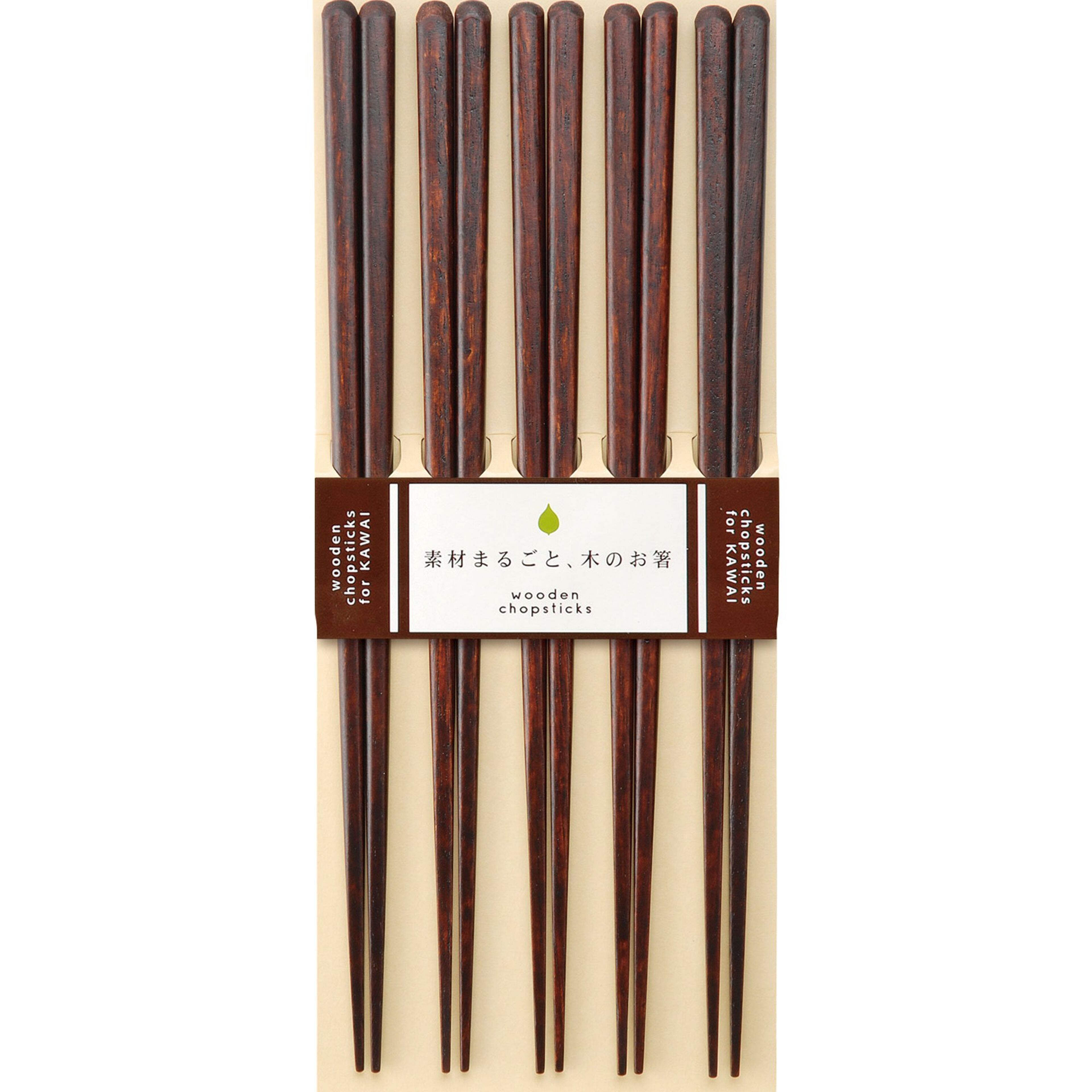 Ätpinnar Plain Wood 5 Par, brun