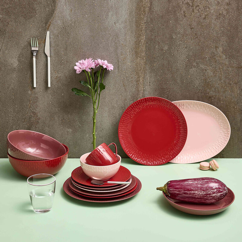 Confetti desserttallerken 21 cm, bordeaux