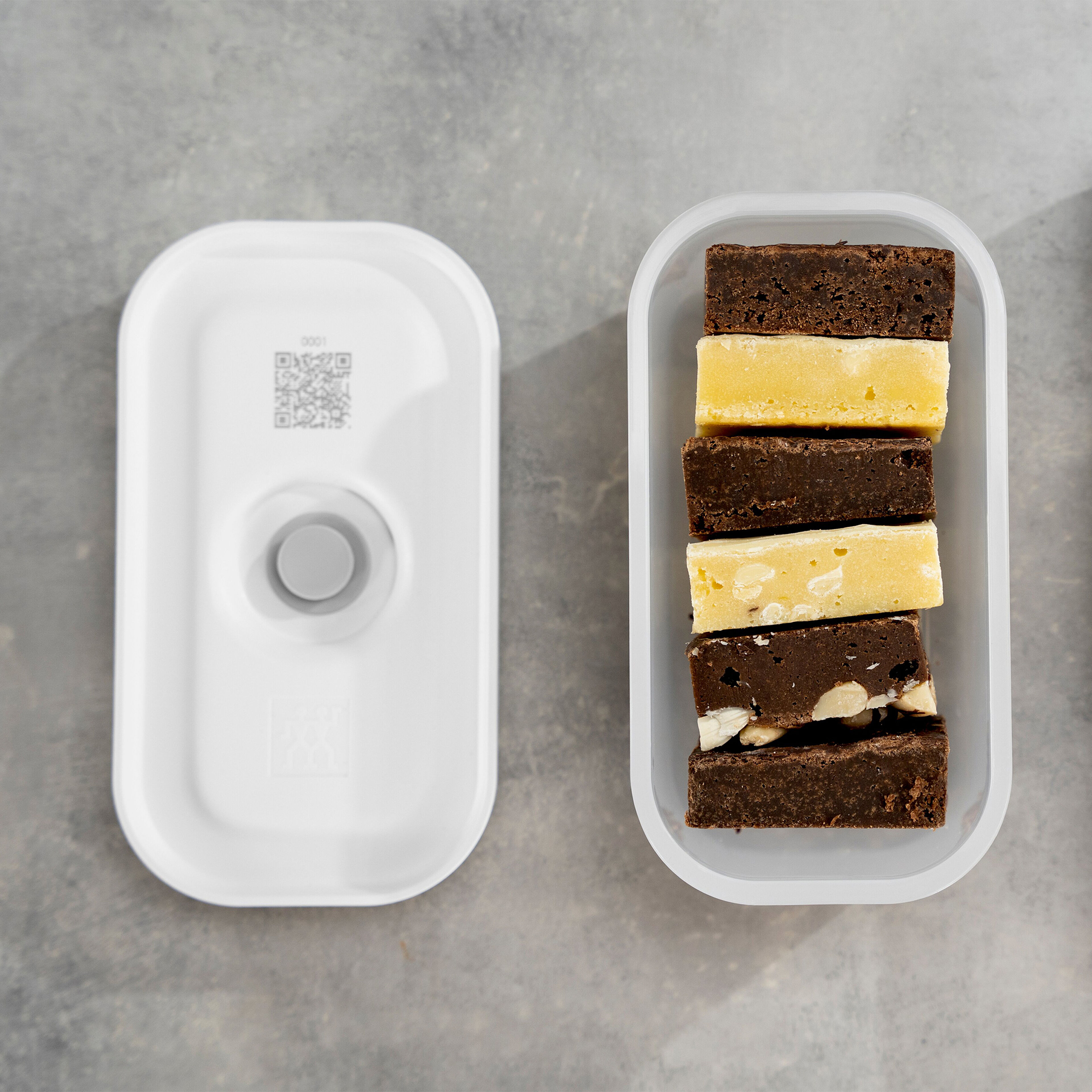 Vakuum lunchbox S 500 ml, semitransparent grå