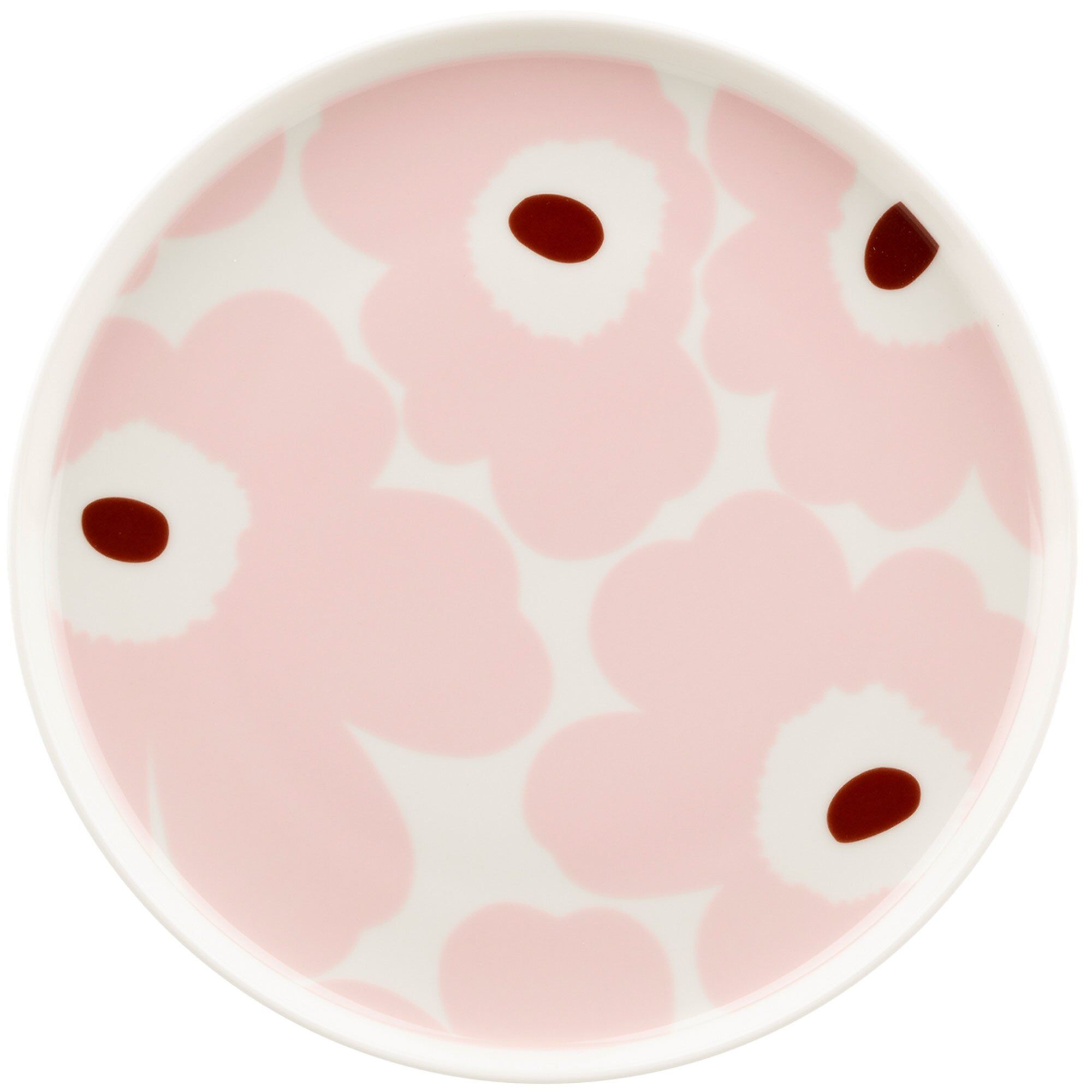 Marimekko - Unikko asjett 20 cm hvit/lys rosa/chestnut