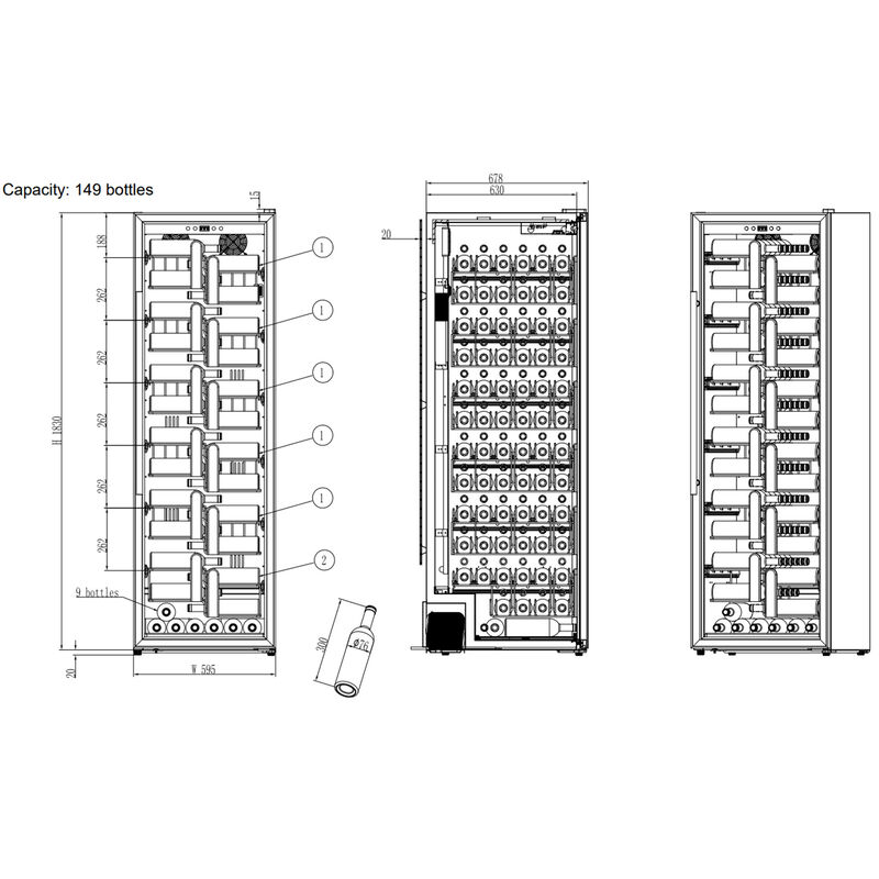 WineExpert 192 fristående vinkyl
