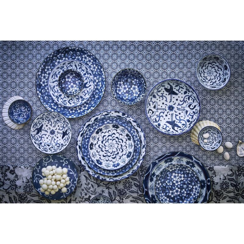 Blue Sakura skål Ø20 cm, blå/hvid