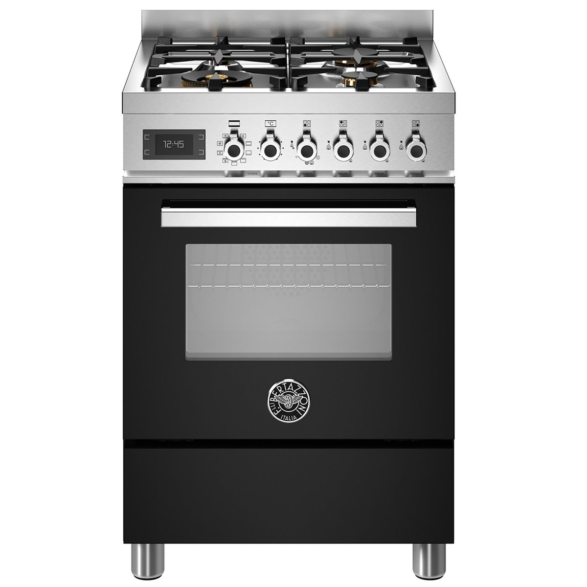 PRO64L1ENET Professional gaskomfur med ovn, 60 cm, sort