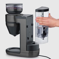 Severin FILKA kahvinkeitin lasikannulla, tumma metallipinta