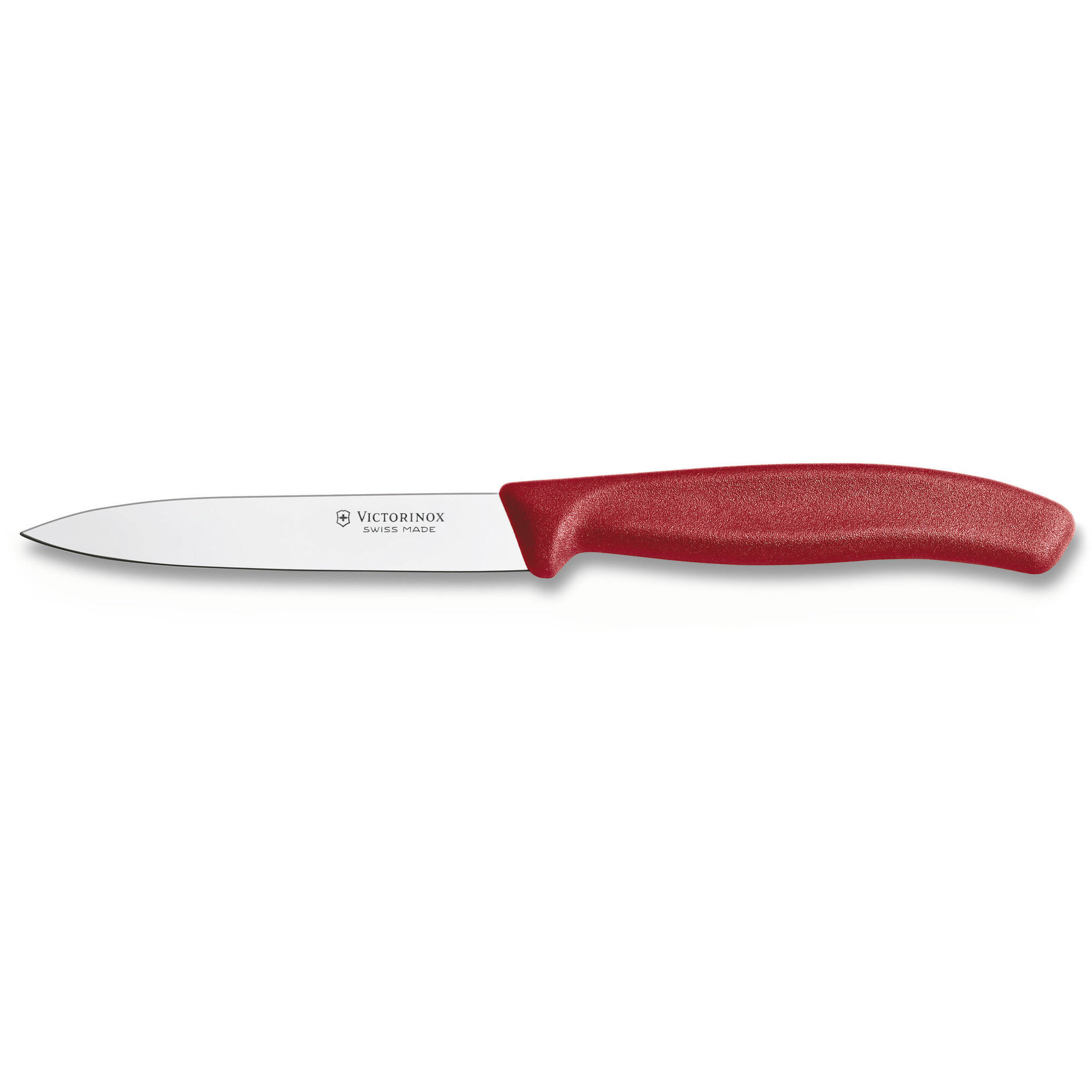 Grönsaks- & Skalkniv Spetsig 10 cm Nylonhandtag Röd