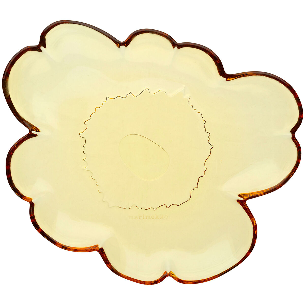 Marimekko Unikko Shape glasstallrik 20 cm, bärnsten