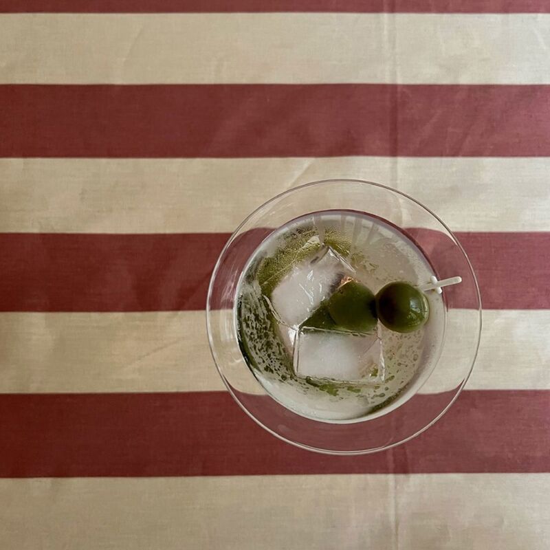 Irene bordsduk 180x145 cm, terrakotta/gul