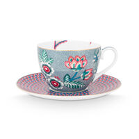 PIP Studio Flower Festival cappucinokopp 2-pack, blå