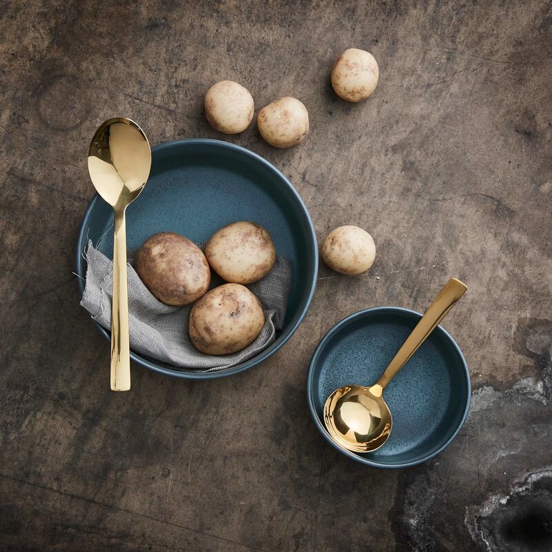 RAW serveringsbestik 2 dele, guld