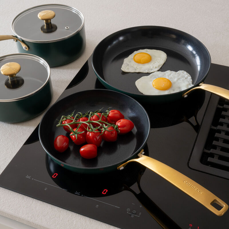 Combekk Stegapande- og kasserollesæt 10 dele, grøn