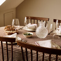 Gia servett 2-pack, vit/vinröd