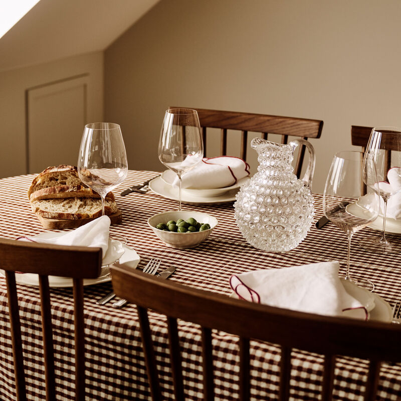 Gia lautasliina 2 kpl, valkoinen/viininpunainen