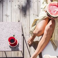 Fruity kopp med fat 25 cl, grønn/rød