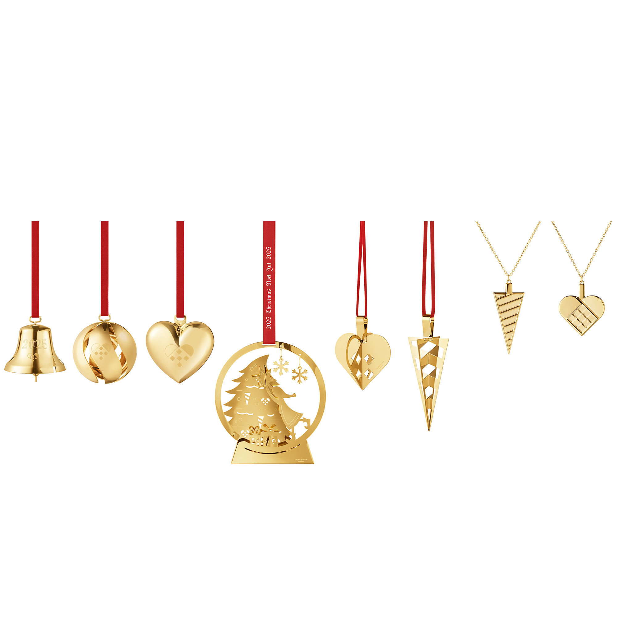 Georg Jensen CC 2025 Julepynt gavesæt 8 dele, 18K-guldbelagt