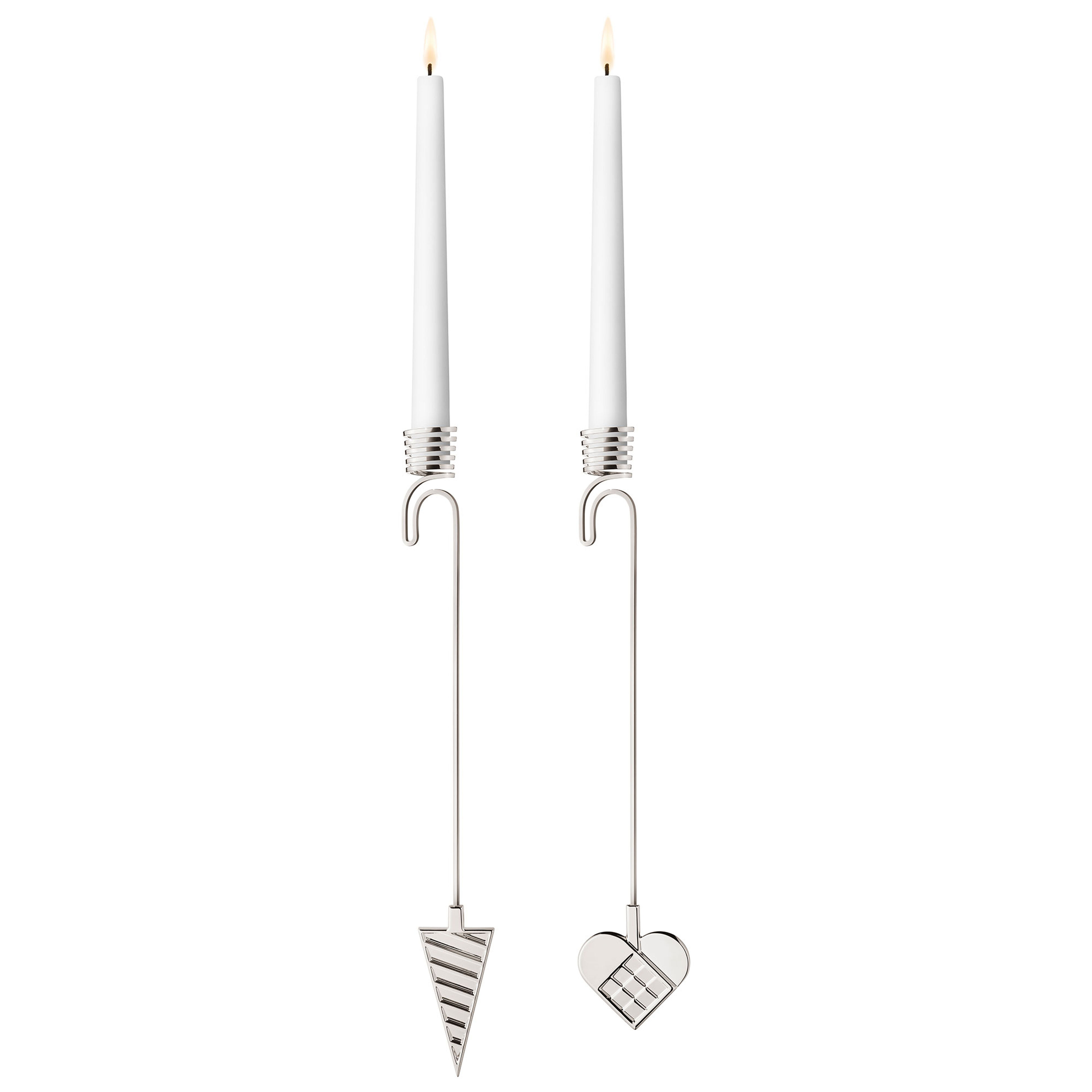 Georg Jensen CC 2025 kynttilänjalka setti 2 osaa, palladiumpinnoite