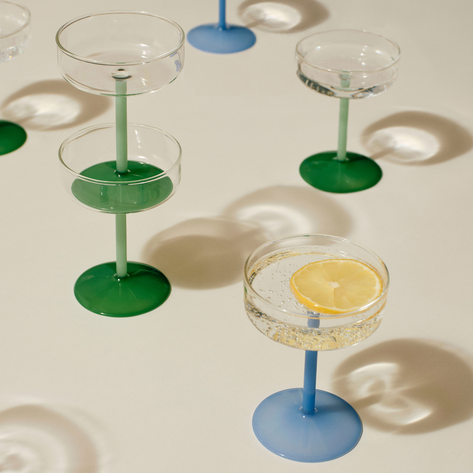 HAY Tint coupéglass 2-pakning, klar/jade/lyseblå