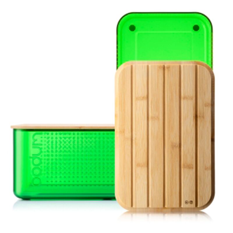 Brødboks med bambuslokk stor, grønn