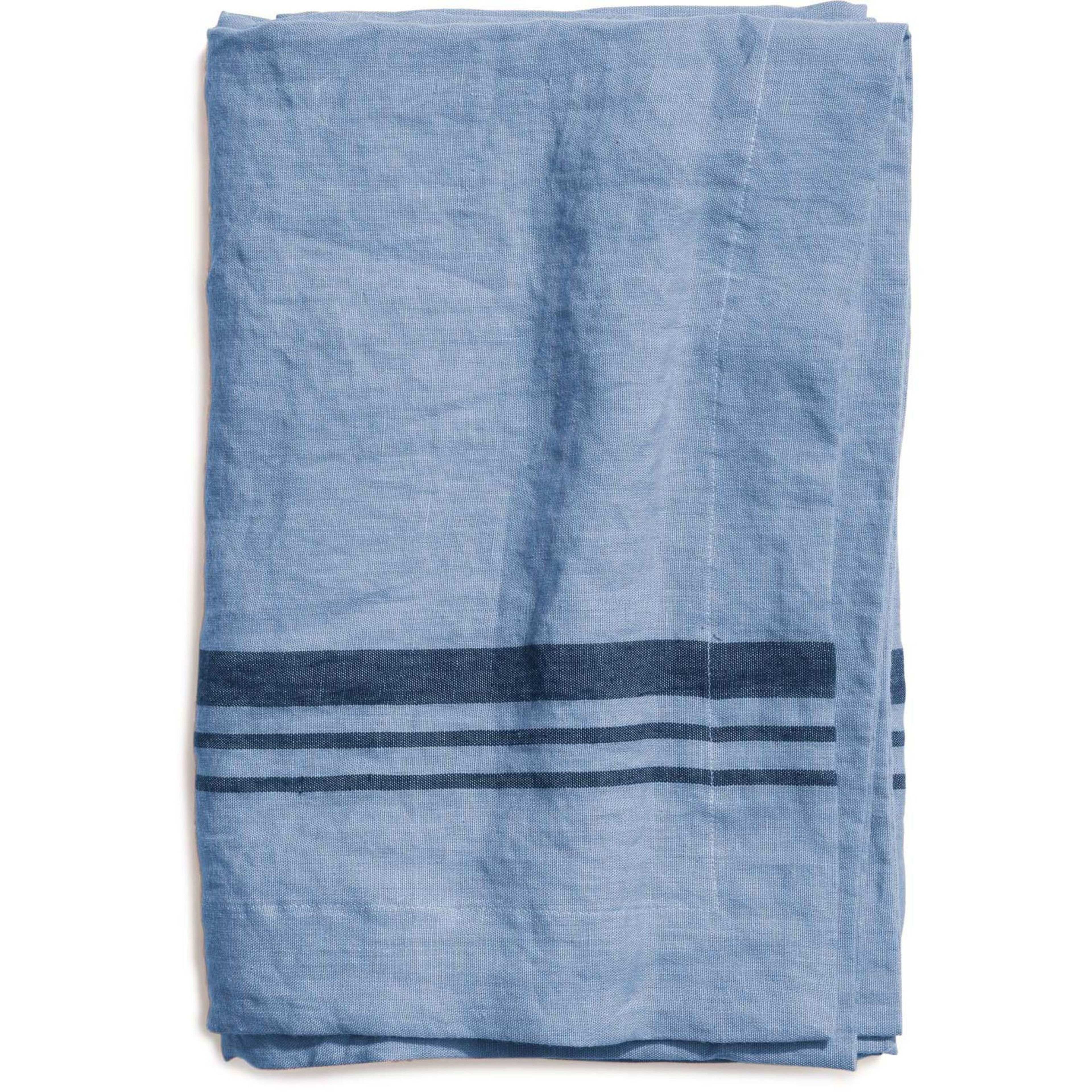 Duk LIMRICK i linné, stripe, Misty Blue