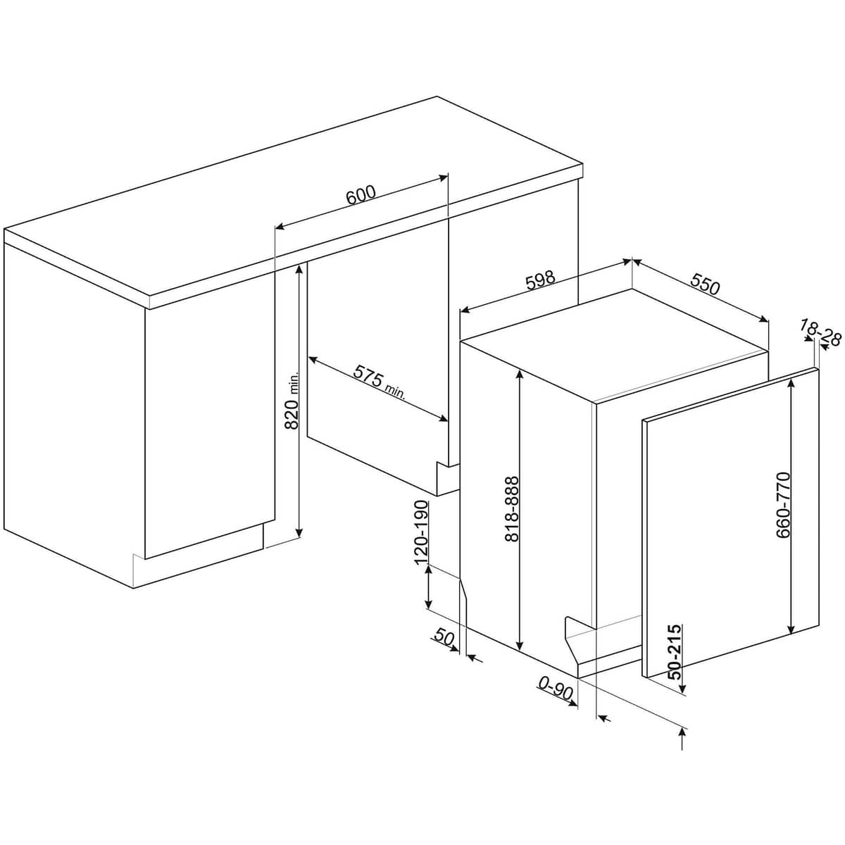 STL324AQLL integrerbar opvaskemaskine