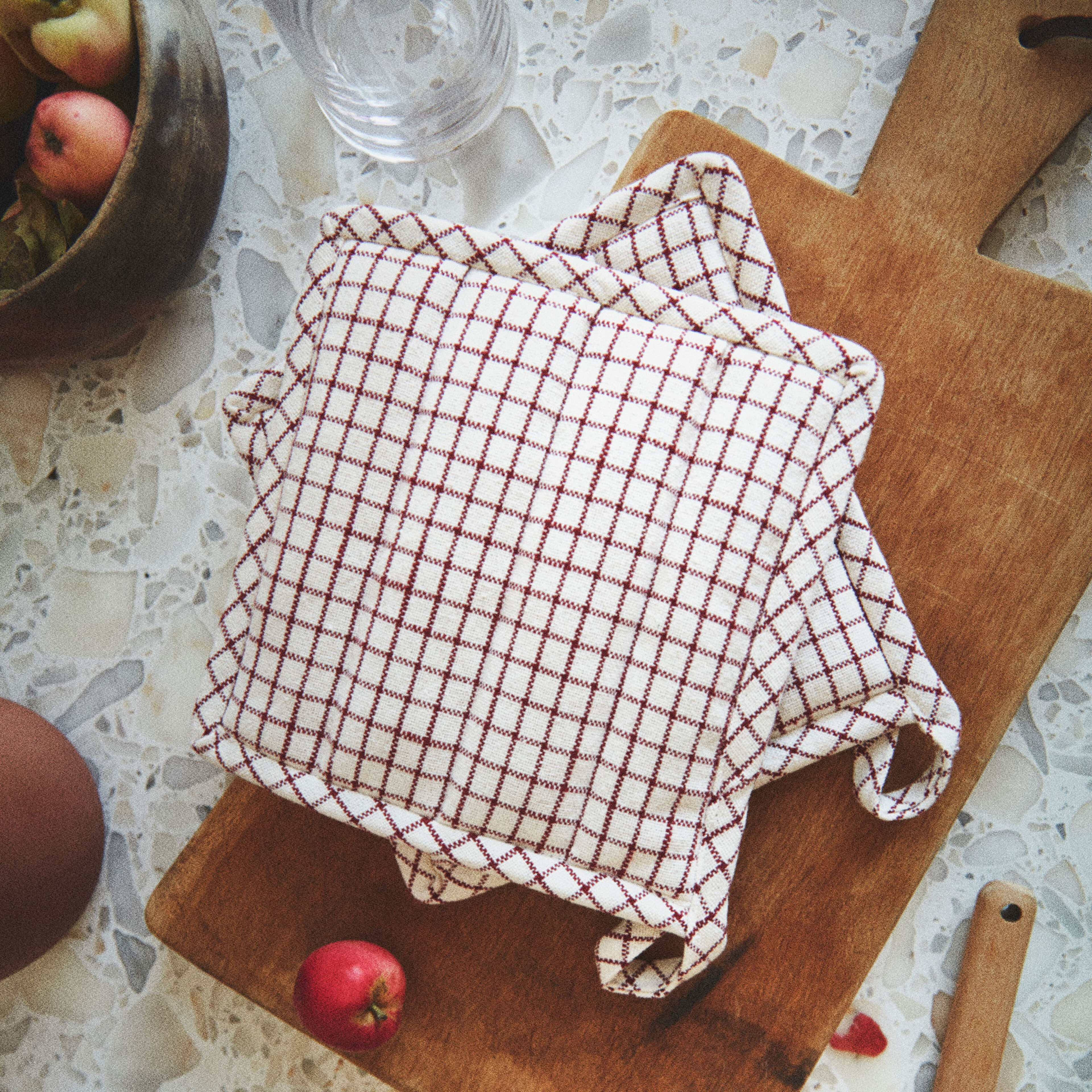 Textiles Garn grydelapper 22 x 22 cm 2-pak, terrakotta