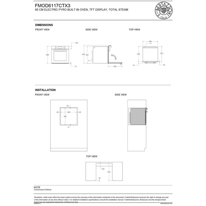 FMOD6117CTX3 Modern dampovn pyrolyse 80 liter, rustfrit stål