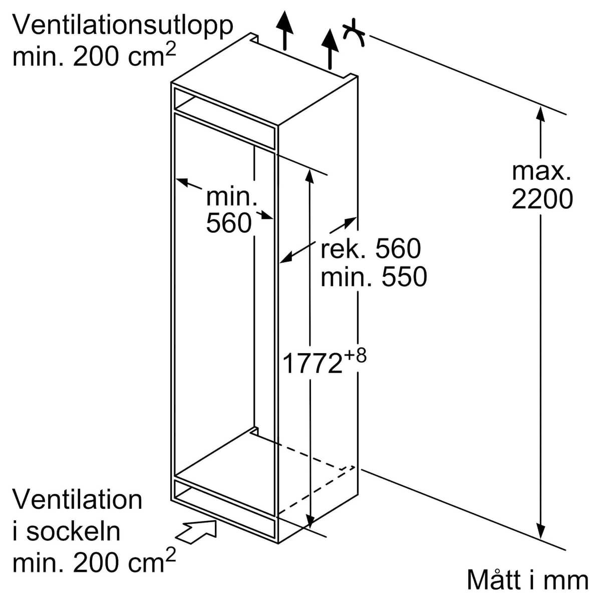 KI87VVFE1 iQ300 jääkaappipakastin, integroitu