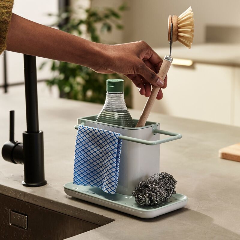 Caddy opbevaring til håndopvask, lysegrå/grøn