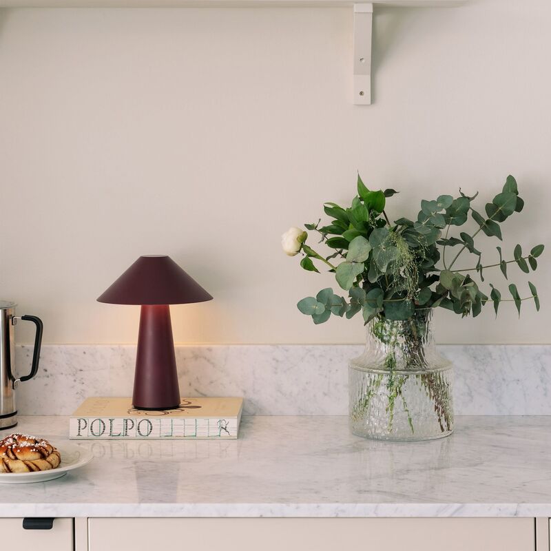 Cannes kannettava pöytävalaisin, burgundy