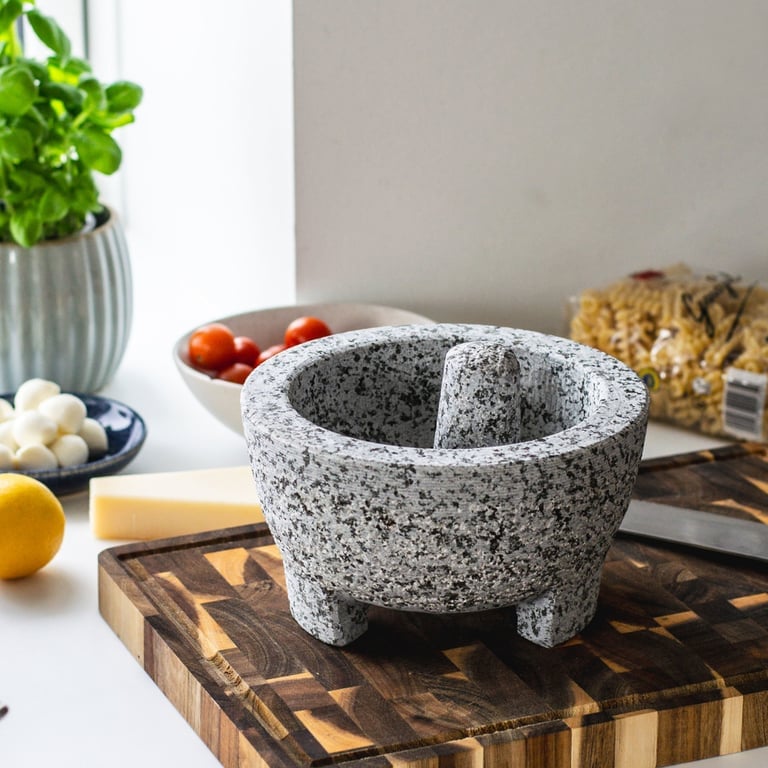 Molcajete morter & pistill, granitt