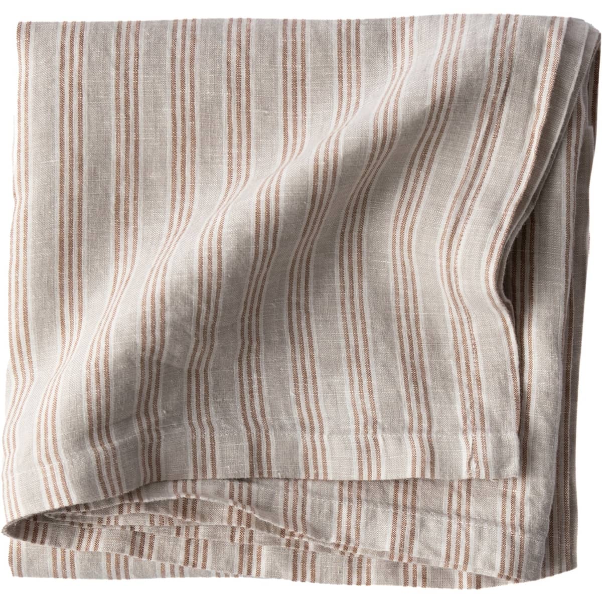Bordsduk 175x175 cm, hazelnut stripe
