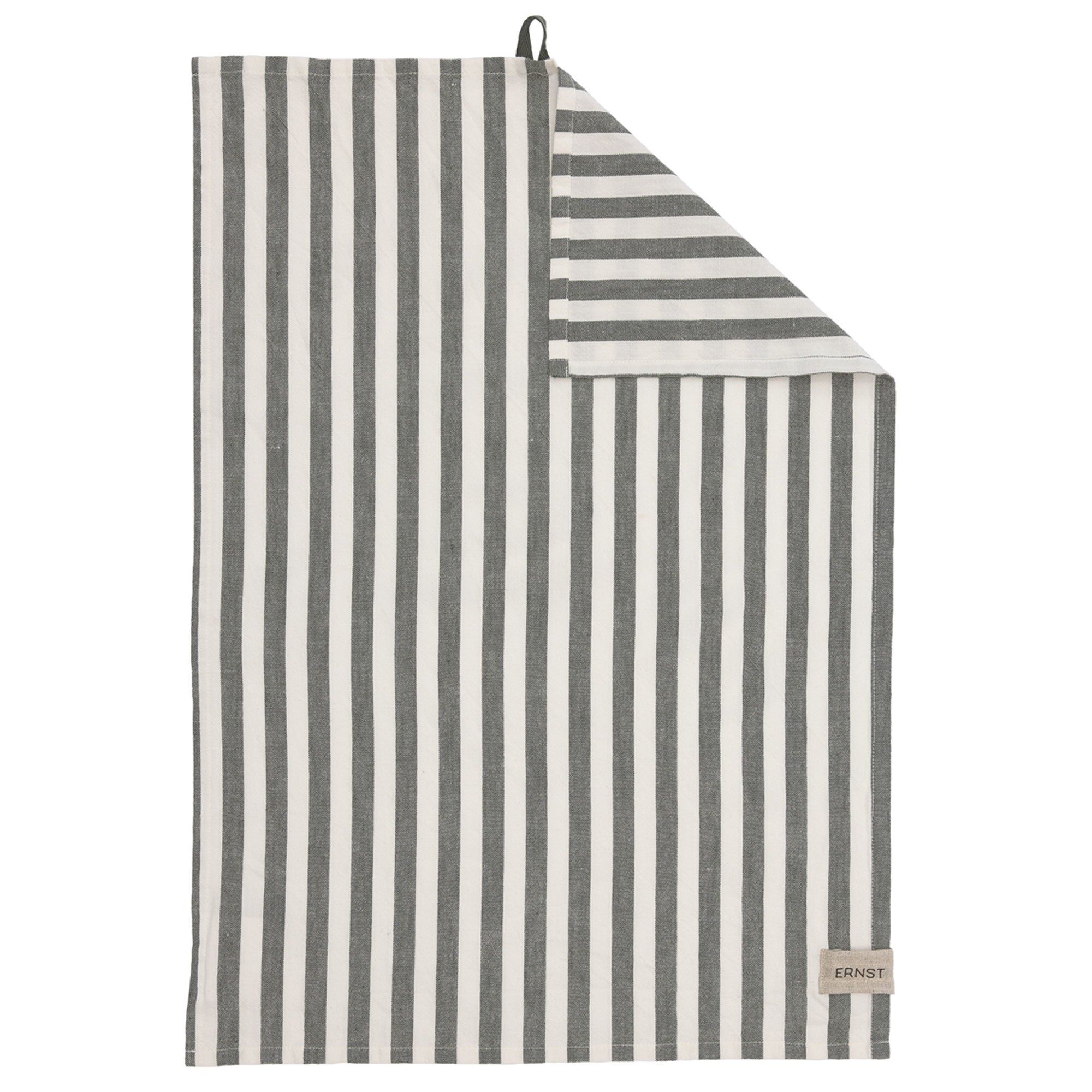 Kökshandduk randig 47x70 cm, grön/vit