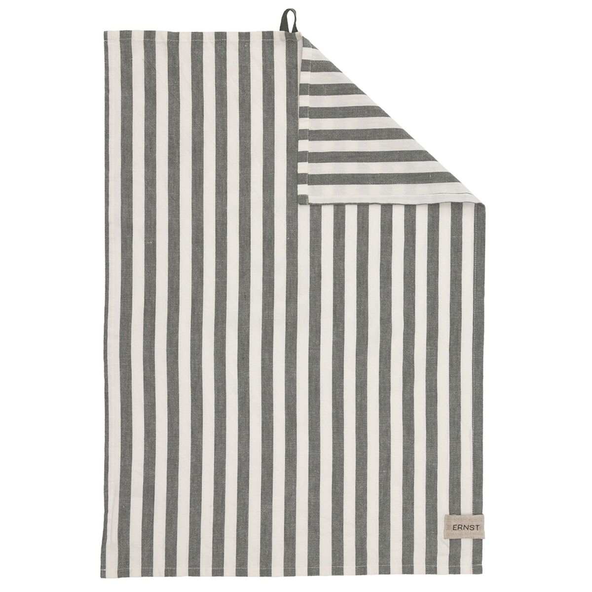 Viskestykke stribet 47x70 cm, grøn/hvid