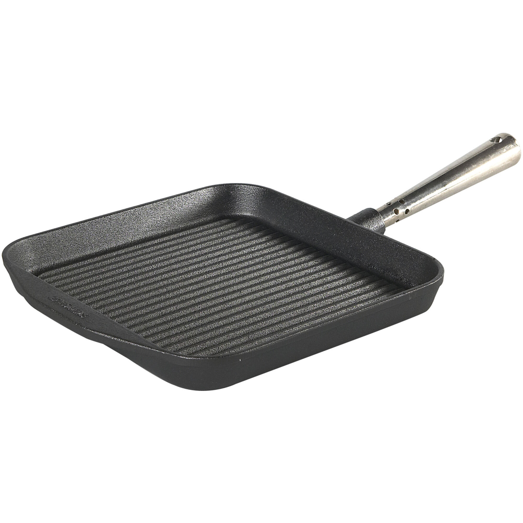 Grillpanna Gjutjärn Fyrkantig 25cm x25cm Stålhandtag