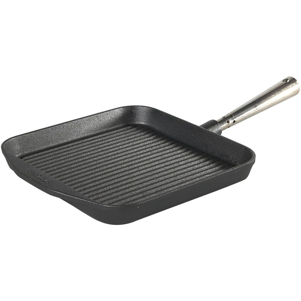 Grillpanna Gjutjärn Fyrkantig 25cm x25cm Stålhandtag