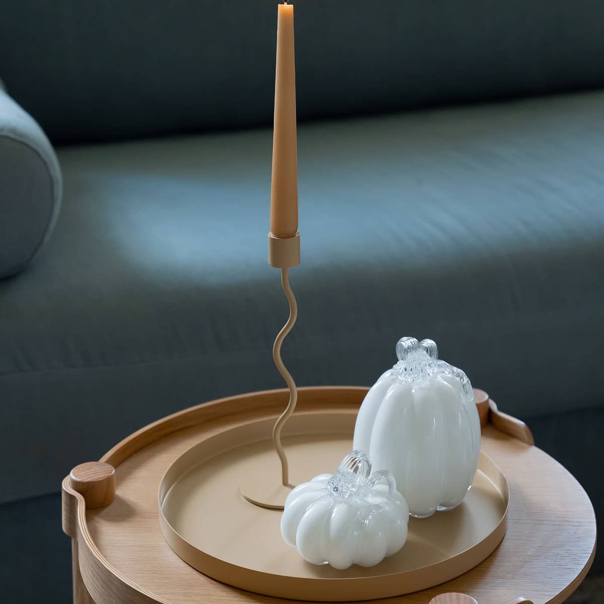 Græskar 14 cm, hvid