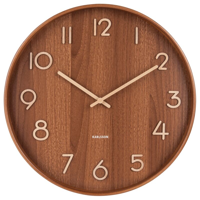 Pure väggklocka 60 cm, mörkt trä