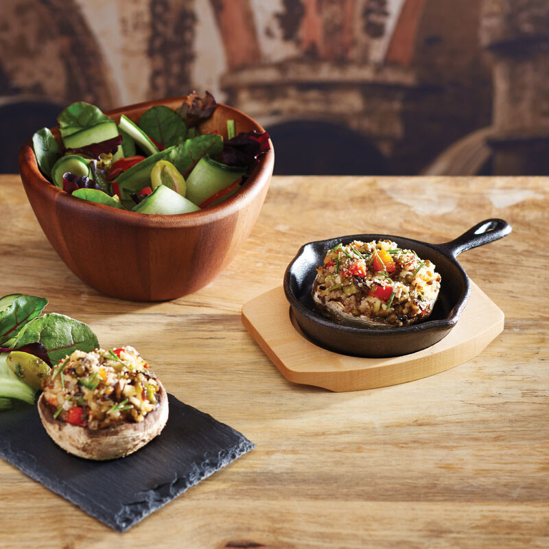 Serverings Gjutjärnspanna med Träunderlägg