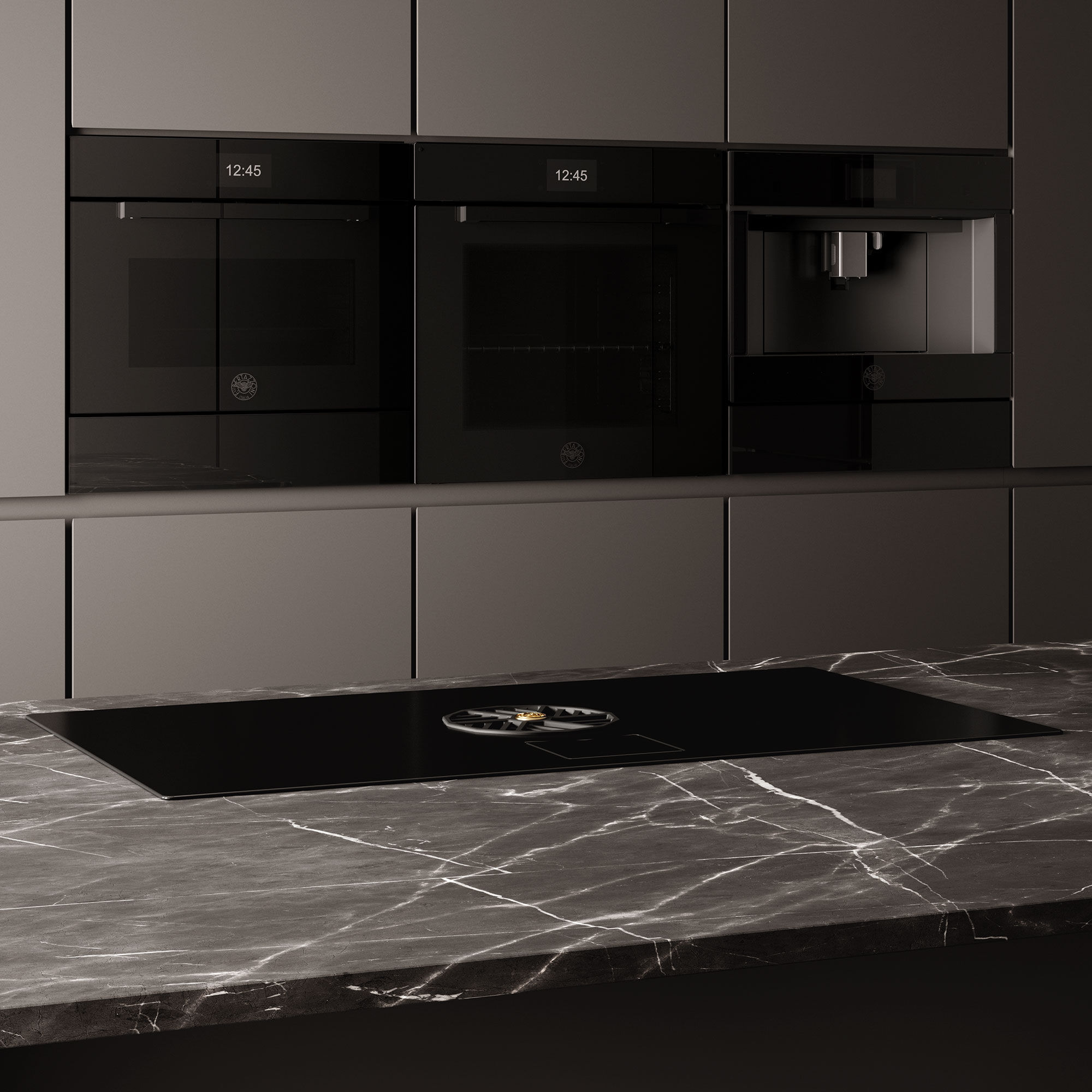 CM45MOD2WTB Modern inbyggd kaffemaskin, svart glas