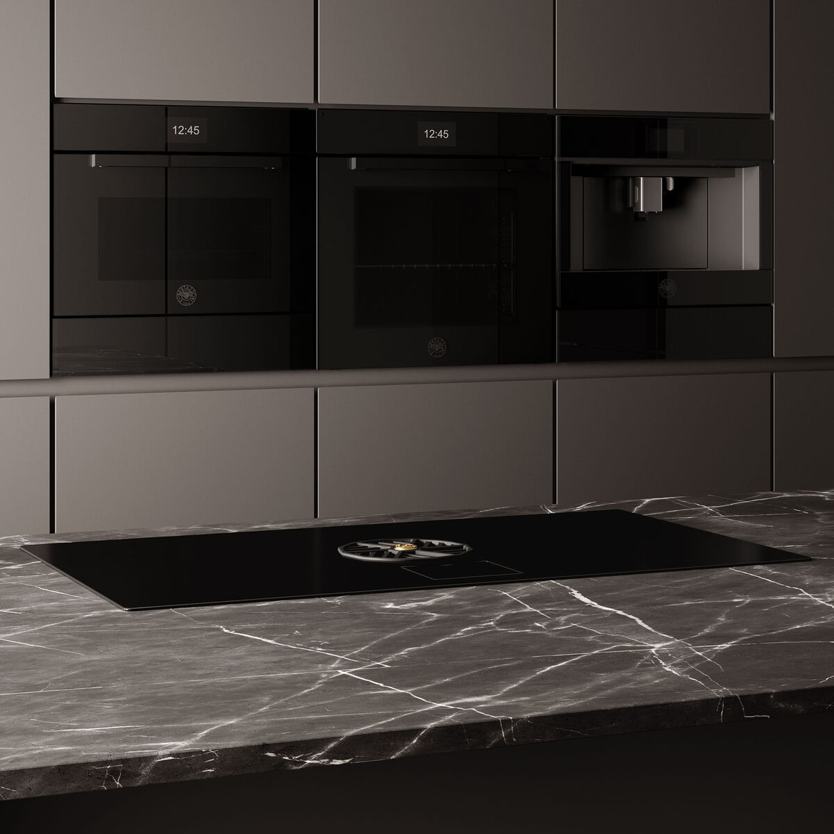 CM45MOD2WTB Modern inbyggd kaffemaskin, svart glas