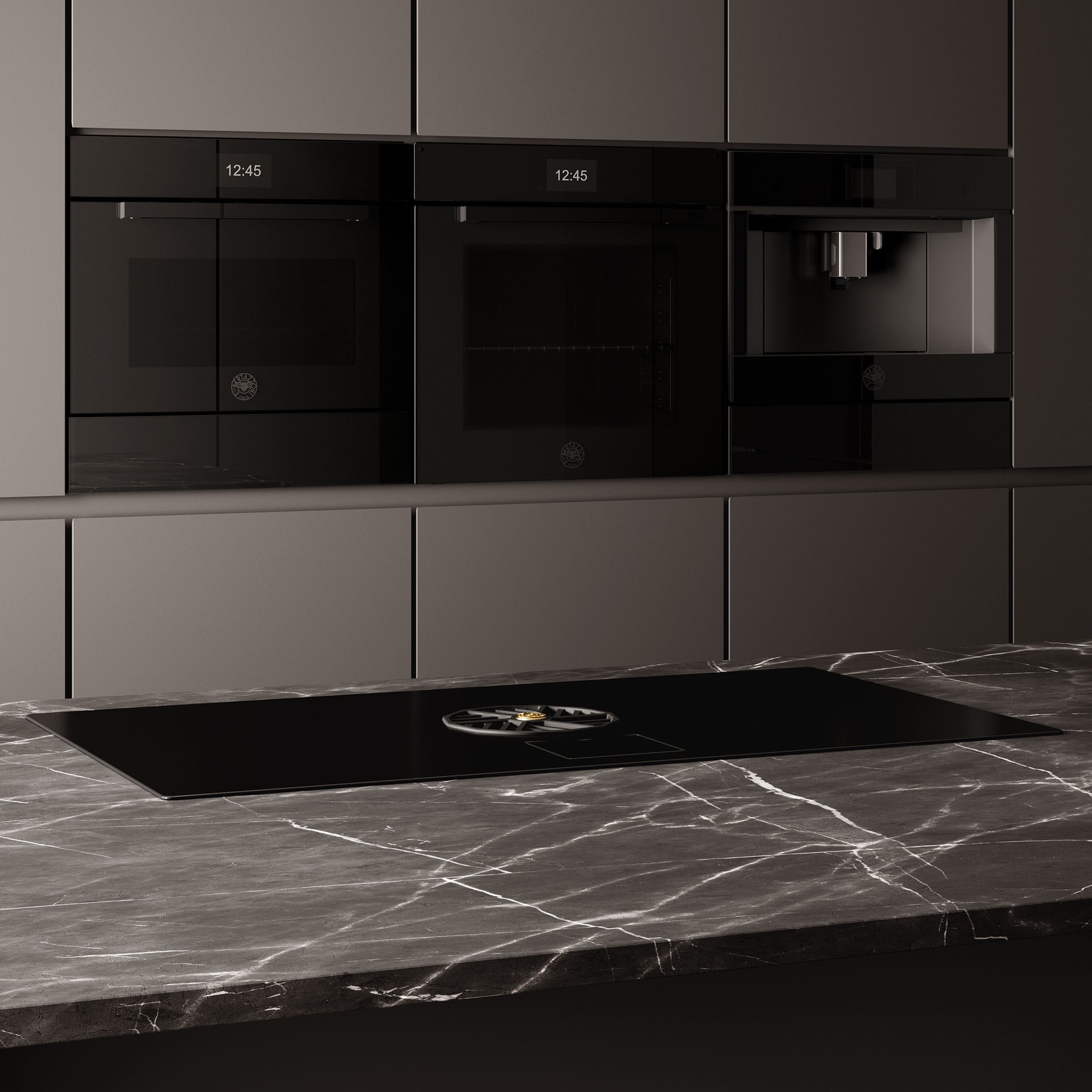 CM45MOD2WTB Modern integrert kaffemaskin, svart glass