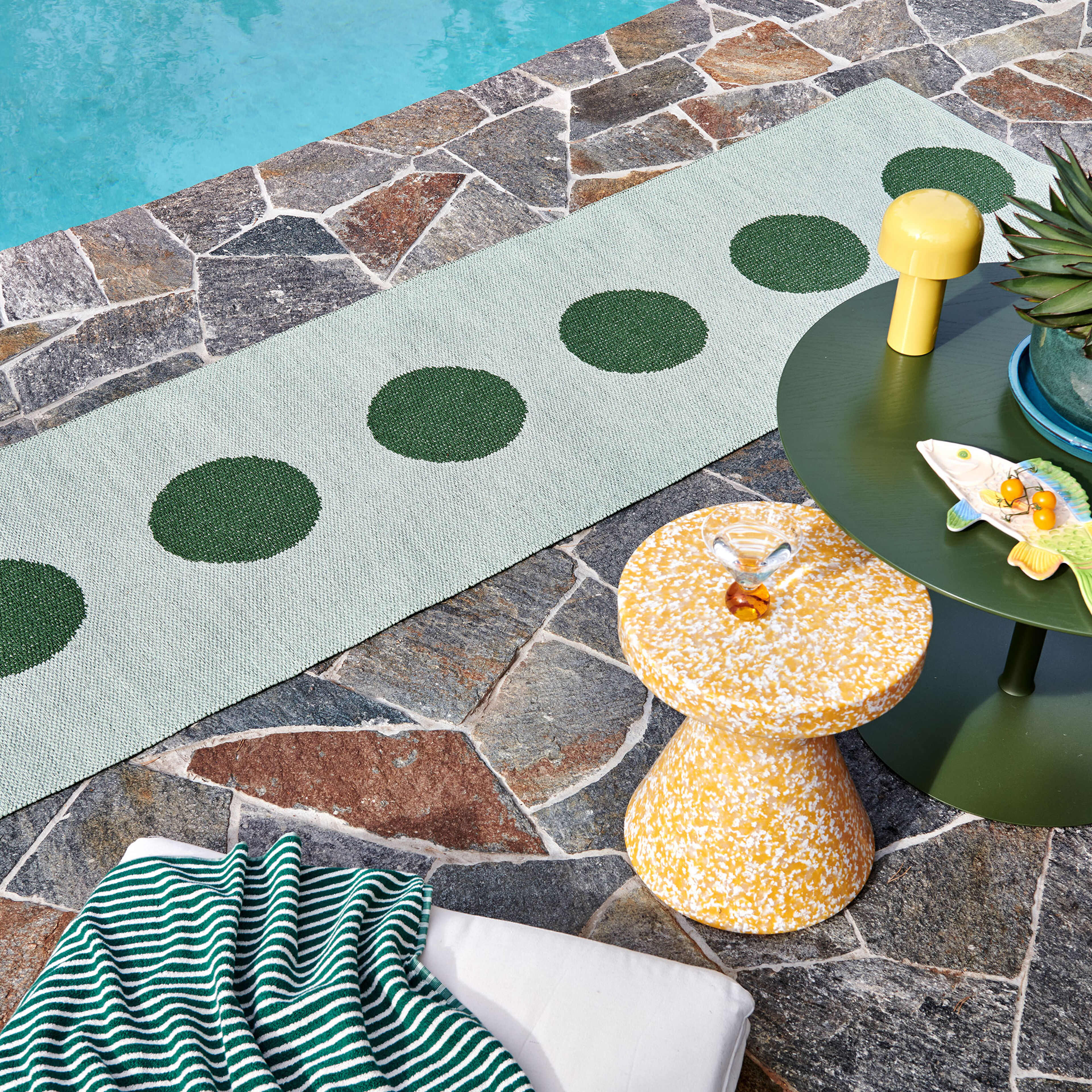 Pappelina Vera Pop -matto 70 × 200 cm, Leaf/misty Mint